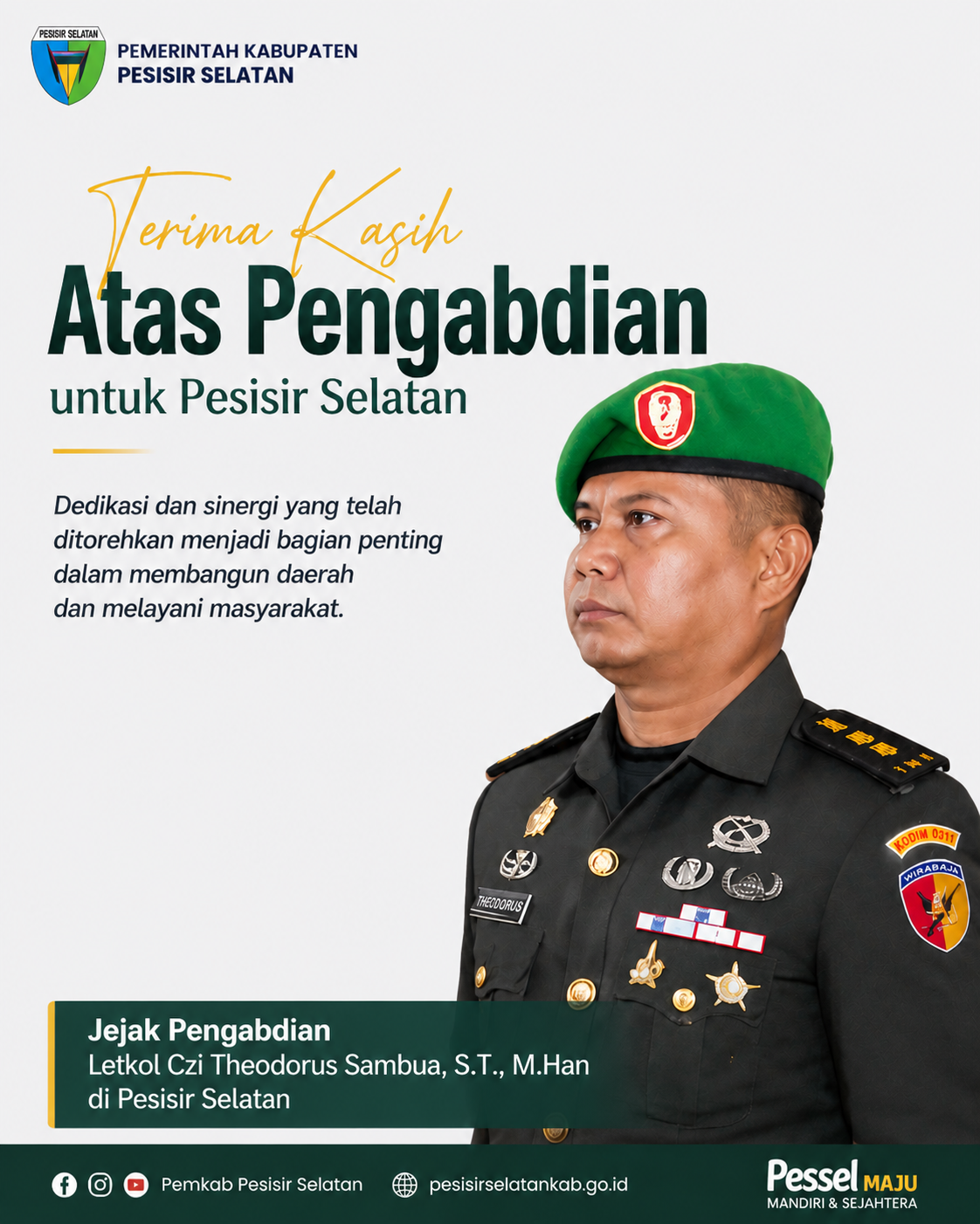 Jejak Pengabdian Letkol Czi Theodorus Sambua di Pesisir Selatan